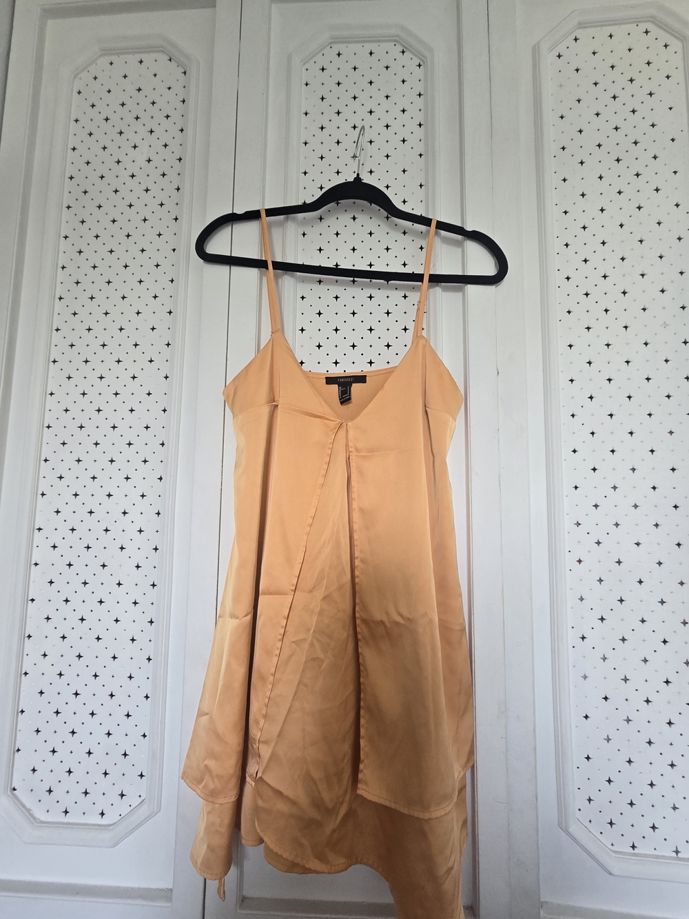 Forever 21 Peach Satin Spaghetti Strap Slip Dress